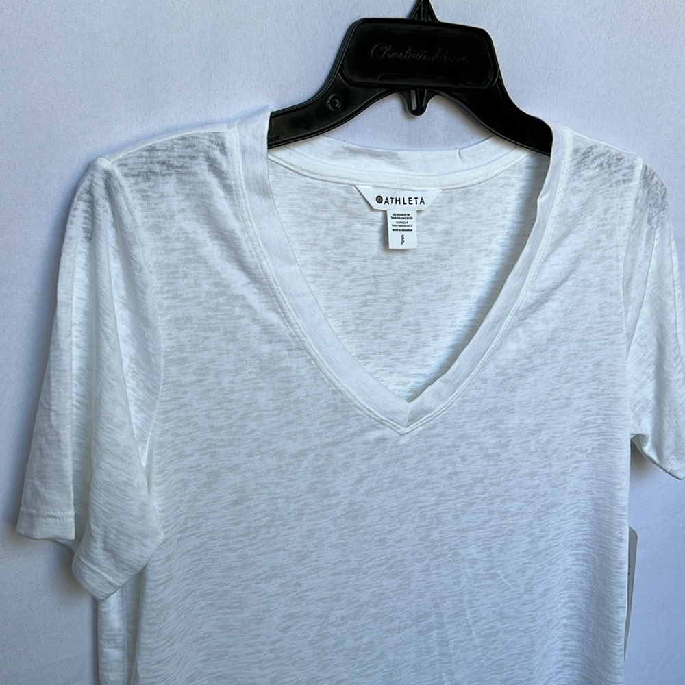 Athleta White Relaxed Short Sleeve Tee - Picture 2 of 5